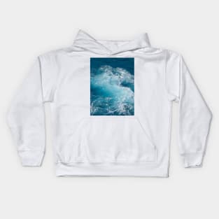 blue sea waves Kids Hoodie